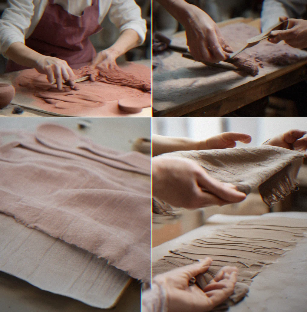 Threading linen through the warp on a floor loom, halfway through the piece